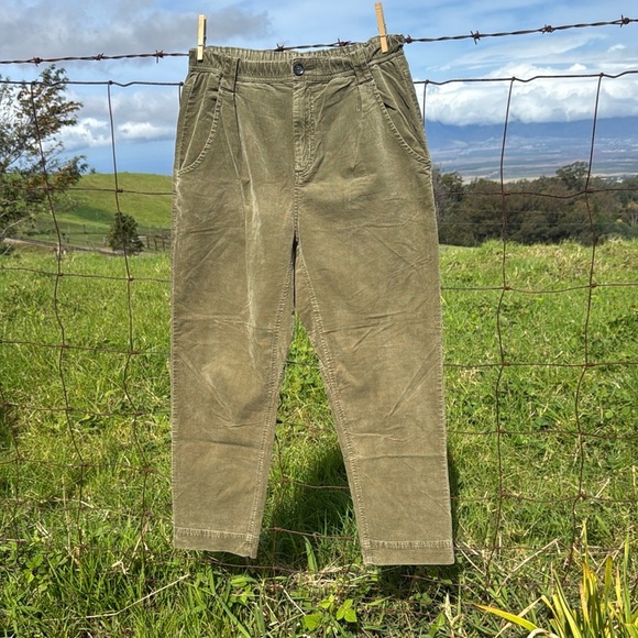 Free People Pants - Free People Army Green Y2K Grunge Corduroy Pants M